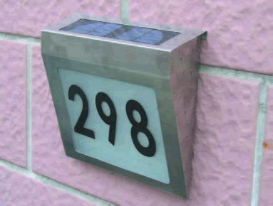 LED Solar Hausnummernleuchte, Hausnummer - Leuchte / hausnummernschild, Schild