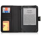 Black Leather Case Cover Wallet for Amazon Kindle 3 3G