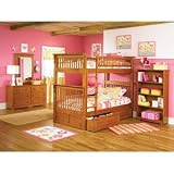 Atlantic Furniture Colorado Caramel Latte Bunk 4 Piece Bedroom Set w/ Raised Panel Drawers