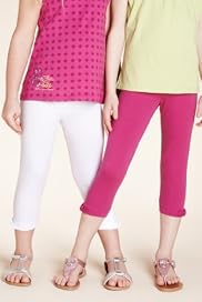 2 Pack - Autograph Cotton Rich Bow Hem Leggings [T77-6498E-Z]