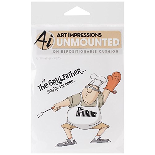 Art Impressions Father's Day Cling Rubber Stamp, 5 by 4-Inch, Grill Father