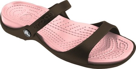 crocs Women's Cleo Slide,Chocolate/Cotton Candy,9 M