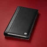 Produkt-Bild: Sigel VZ204 Visitenkarten-Ringbuch, Leder Torino, schwarz, mit 20 Sichth&uuml;llen, Register A-Z, 4-Ring-Mechanik, Nappaleder, f&uuml;r bis zu 160 Karten (max. 90x58 mm), 1 ST