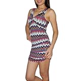 Women Thai Exotic Fashion Cute Stretchy Ruched Sleeveless Mini Tank Dress - Multicolor - Size: M