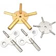 12 American Clock Keys 2 5 Pronged Winding Sz2,4,6,8,10
