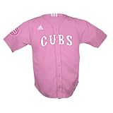 MLB Girls' Chicago Cubs Screen Print Baseball Jersey, Pink, Medium