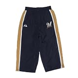MLB Milwaukee Brewers Baby / Infant Comfortable Fit Mesh Lined Track Pants with Embroidered Logo - Blue (Size: 12M)