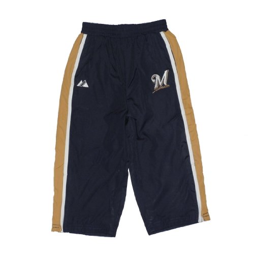 MLB Milwaukee Brewers Baby / Infant Comfortable Fit Mesh Lined Track Pants with Embroidered Logo - Blue (Size: 18M)