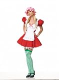 3Pc Sexy Strawberry Shortcake Girl Halloween Costume
