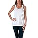 Sofra Women's Loose Fit Tank Top Relaxed Flowy, White, Medium