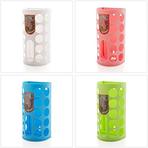 Wall Mounted Plastic Garbage Bags Storage Box Sundries Storage Rack Holder Hanging Tissue Paper Box Color : Blue