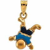 14kt Yellow Gold Little Boy Enamel Pendant