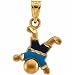 14kt Yellow Gold Little Boy Enamel Pendant
