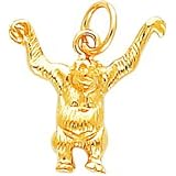 10K Yellow Gold Ape Charm Diamond Cut