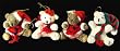 Club Pack of 144 Plush Mr. & Mrs. Santa Claus Bear Christmas Ornaments
