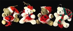 Club Pack of 144 Plush Mr. & Mrs. Santa Claus Bear Christmas Ornaments
