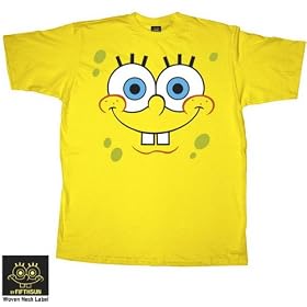 SpongeBob SquarePants BOB FACE Nickelodeon's Character American Animated Television Series Cartoon Movie Adult Yellow T-Shirt