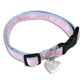 New York Yankees Princess Pink Dog Collar ID Tag Size Small