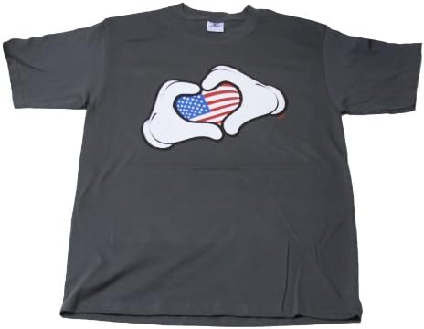Men's Love America Handy Heart Graphic Tee, Charcoal Medium