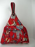 micro-shaped bag with floral pattern , red