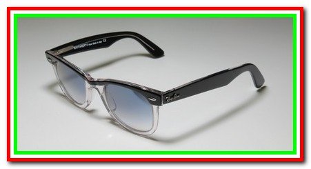 AUTHENTIC RAY-BAN 2143 BLACK/CLEAR/MIRRORED BLUE WAYFARER SUNGLASSES/SHADES/SUNNIES HOT - as seen on celebrities