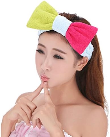 Microfiber Lace Spa Bathing Make up Wash Face Cosmetic Headband Hair Band 2 (blue)