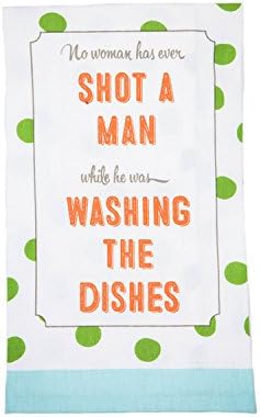 Love and Fig 100% Cotton Printed Dish Towel with Saying (Washing Dishes)
