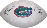 Steve Spurrier and Urban Meyer Florida Gators Dual Autographed White Embroidered Football
