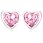 Jo for Girls Silver Pink 4mm Cubic Zirconia Heart Stud Earrings