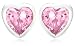 Jo for Girls Silver Pink 4mm Cubic Zirconia Heart Stud Earrings