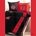 Sensisatin Bettwäsche Japan schwarz 155 x 220 100% reine Baumwolle