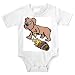 Onesie with honey, having, accident, spill, barnyard, animal, farm, puppy