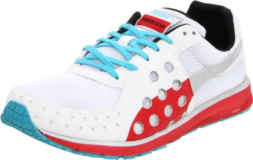 Puma Faas 300 Running Shoe,White/Blue Atoll/High Risk Red,6US/7.5 D US