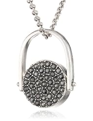 Lucky Brand Silver-Tone Stone Pendant Necklace, 18"