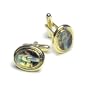 GOLD-Colored Men's Cuff Links. Oval shape Virgin Mary Cufflinks.