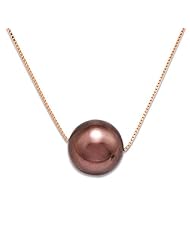 Chocolate Tahitian Pearl Necklace in 14K Rose Gold (9-10mm)