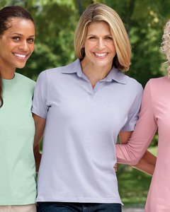 Devon & Jones Pink Women's Short Sleeve Stretch Jersey Polo Shirt DP305W