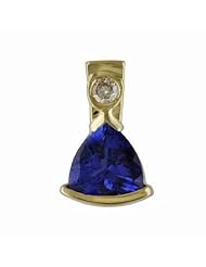 14K Yellow Gold Tanzanite and Diamond Pendant -- LIFETIME WARRANTY
