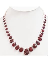 Fashionable Single Strand Natural Graceful Pearl & Faceted Ruby Drops Beaded Necklace