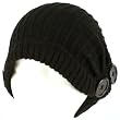 Oversized Super Soft Winter Slouchy Ribbed Knit Beanie Button Ski Hat for Women and Men
