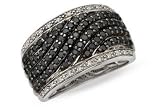 1 Carat Black & White Diamond 10K White Gold Ring w/ Black Rhodium