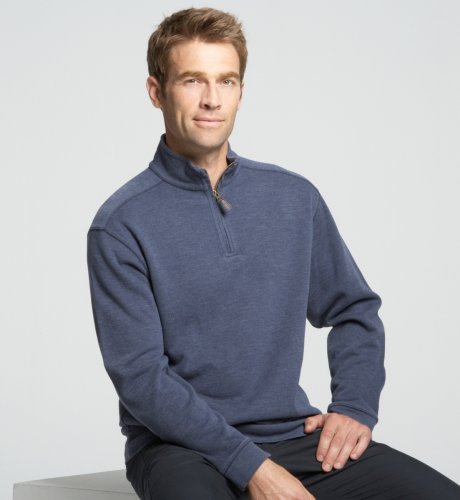 Big & Tall Blue Harbour Zip-Neck Sweater