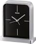 Seiko Desk And Table Alarm Clock Silver-Tone Metal Case Black Dial