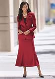 Talls Flower-Pin Skirt Suit