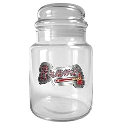Atlanta Braves 31oz Glass Candy Jar - Primary Logo MLB Baseball