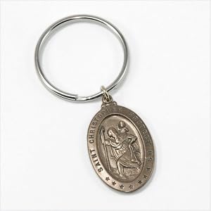 Saint Christopher Peace Bronze Keychain