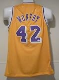 James Worthy Autographed/Hand Signed Los Angeles Lakers Yellow Jersey