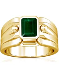 14K Yellow Gold Emerald Cut Emerald Solitaire Ring
