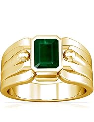 18K Yellow Gold Emerald Cut Emerald Solitaire Ring