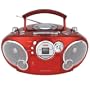 Naxa NPB-207LQ Boomboxes - Portable CD AM/FM Stereo Radio Cassette Player/Recorder (Red)